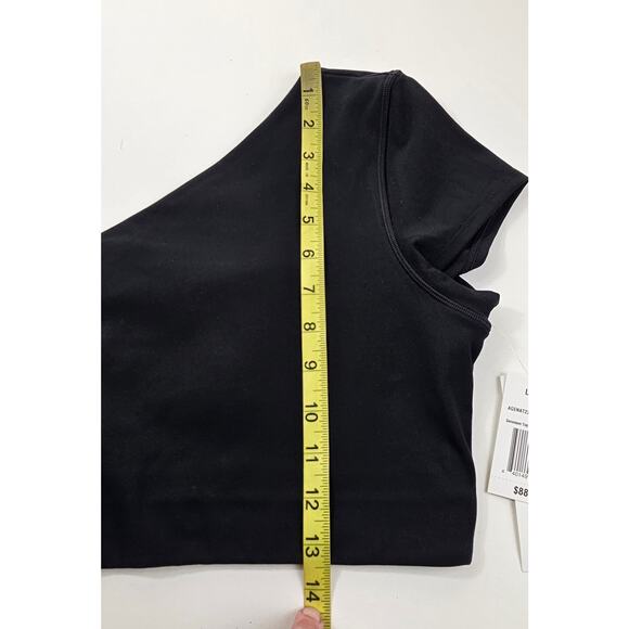 NWT L-Space one shoulder sz XL black minimalist basic crop top gym active NEW - Picture 7 of 8